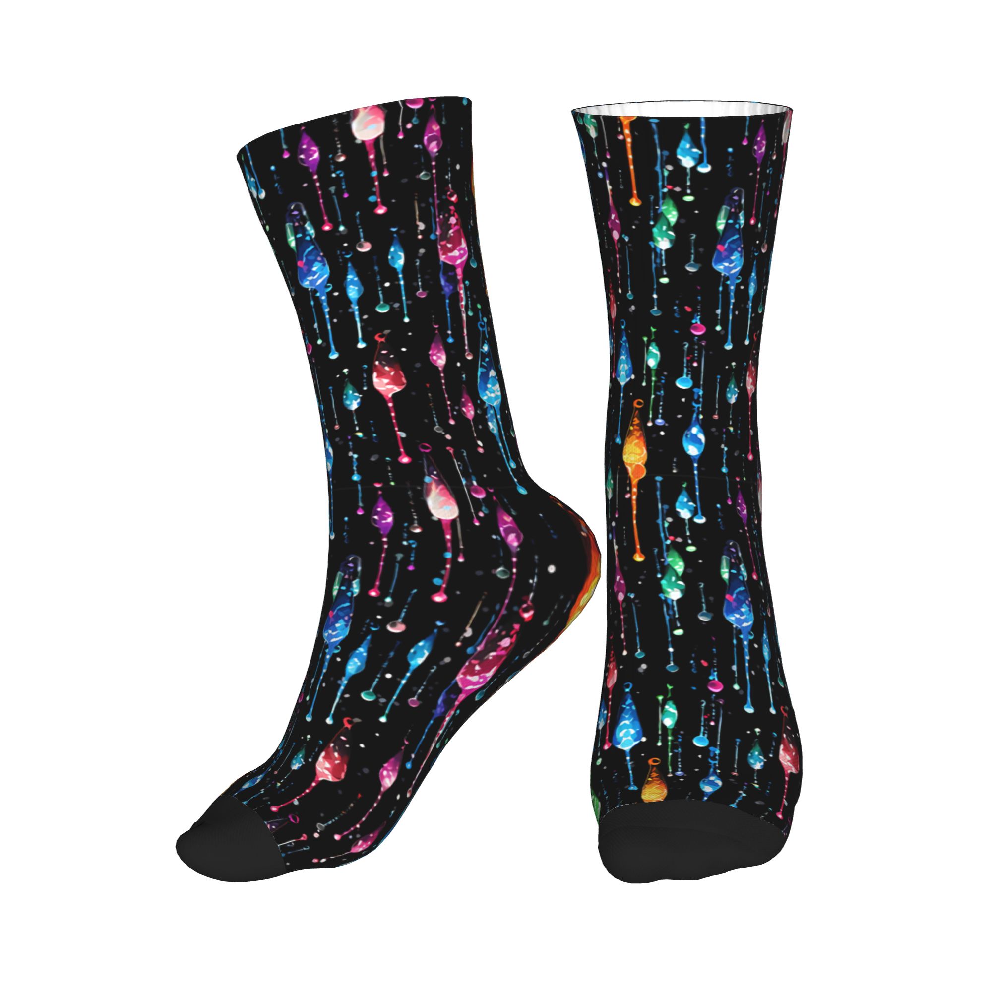 Dress Sock Men - Dripping Rainbow Liquid Pattern Dress Socks