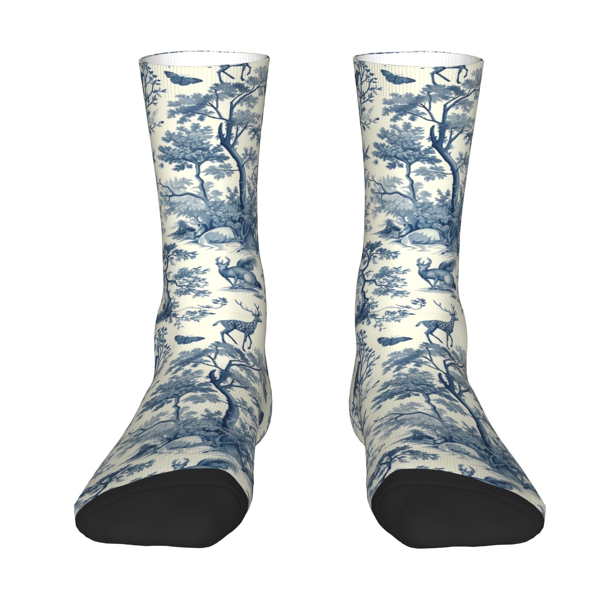 Custom Toile De Jouy  Blue Ink - Dress Sock Men review and price