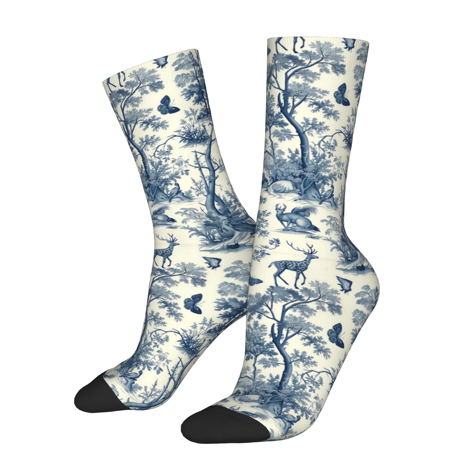 Custom Toile De Jouy  Blue Ink - Dress Sock Men review and price
