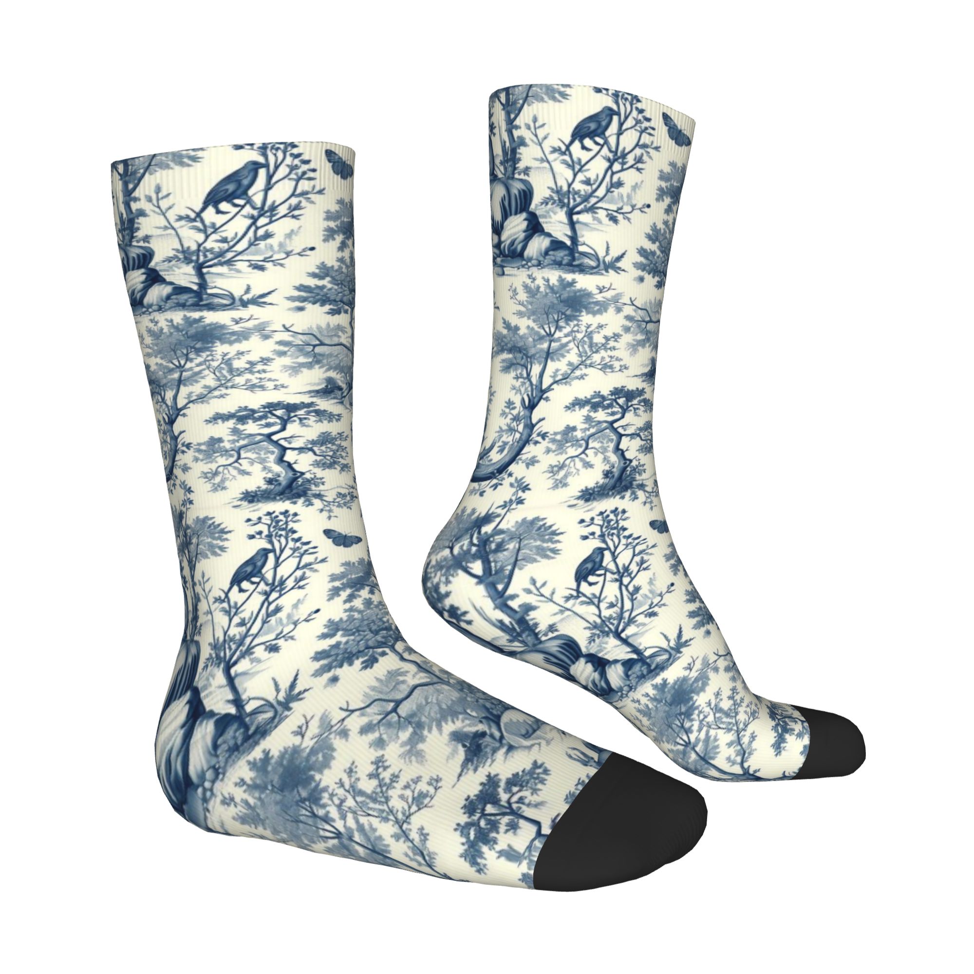 Custom Toile De Jouy  Blue Ink - Dress Sock Men review and price