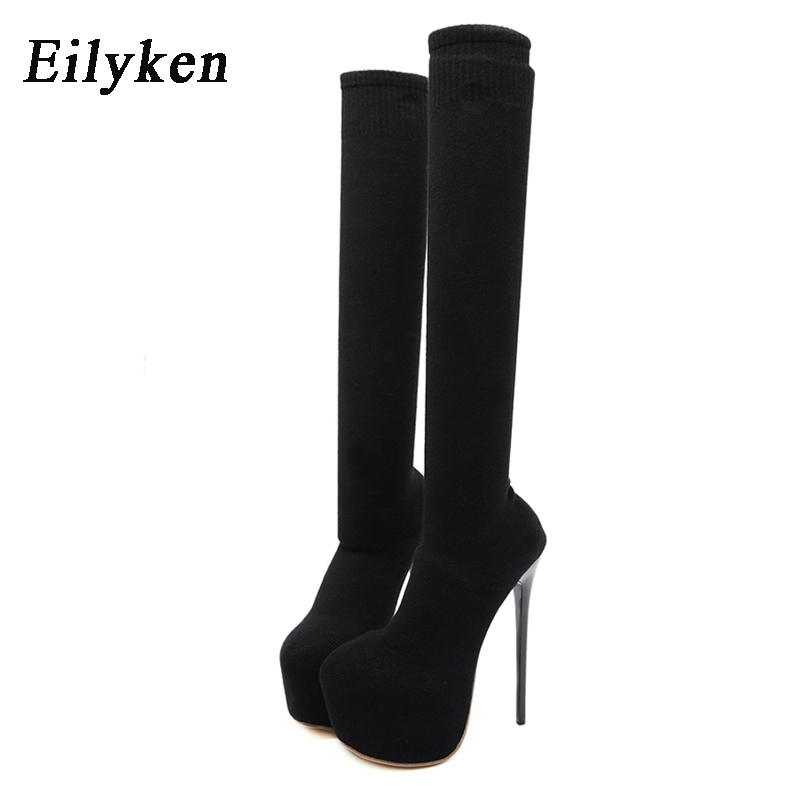 Eilyken 17CM Platform Heels Wo - Knee High Sock Women review and price
