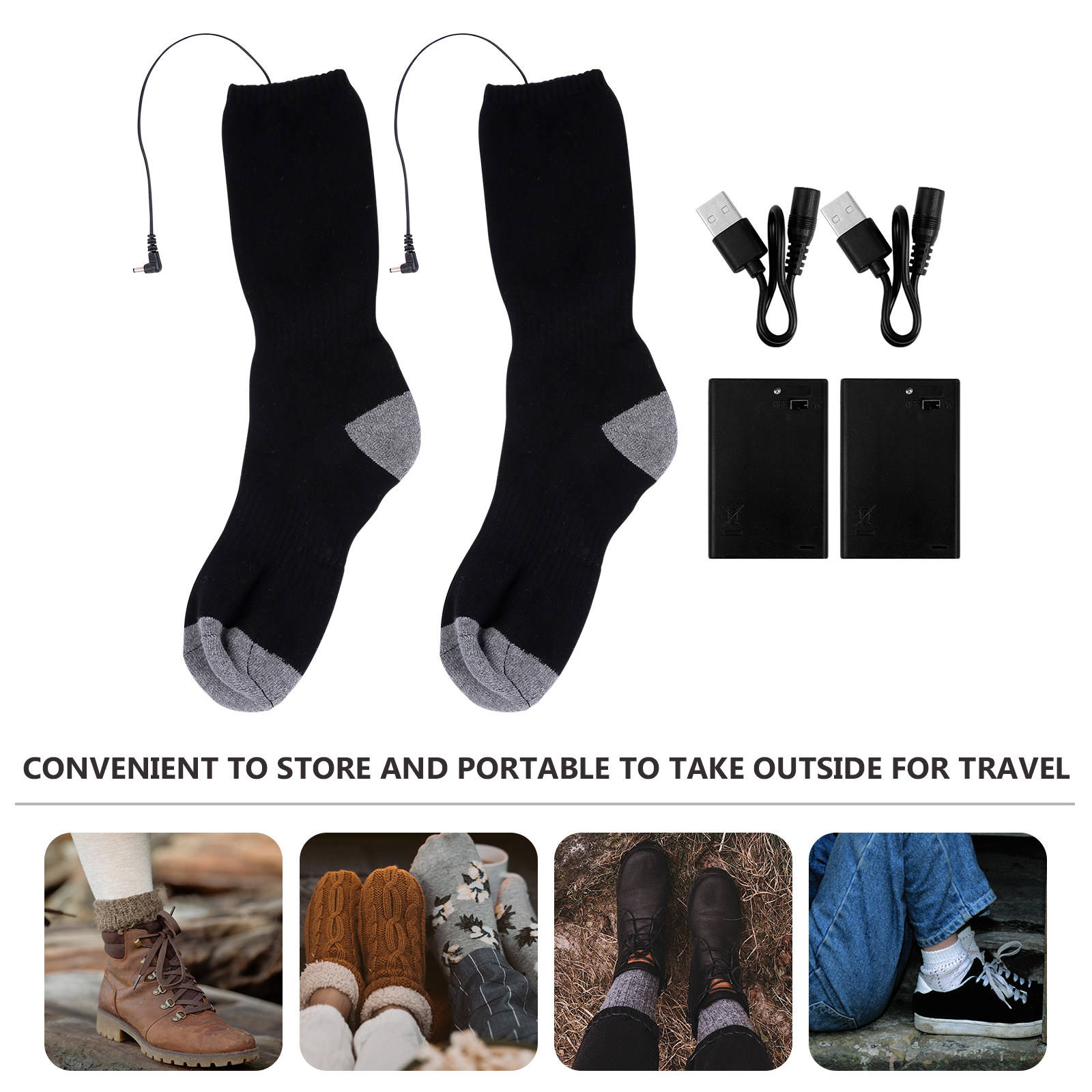 1Set Heated Socks USB Electric - Thermal Sock Winter review and price